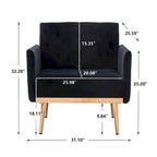 Sillón tapizado de terciopelo, estilo moderno de mediados de siglo, 1 plaza — Varios colores