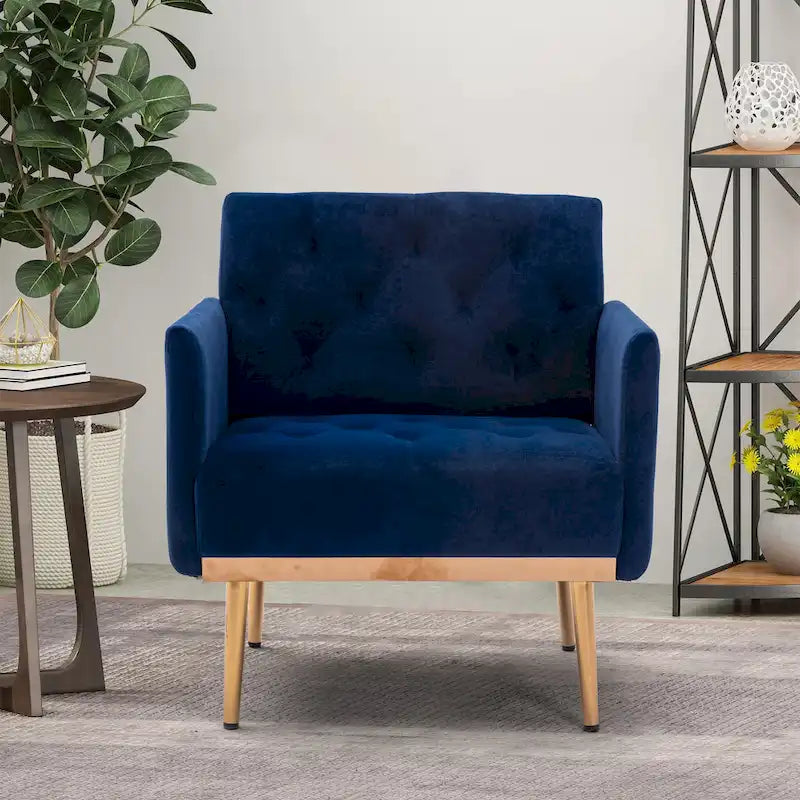 Sillón tapizado de terciopelo, estilo moderno de mediados de siglo, 1 plaza — Varios colores