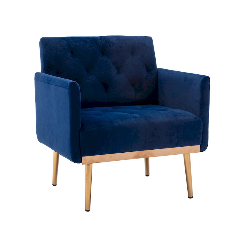 Sillón tapizado de terciopelo, estilo moderno de mediados de siglo, 1 plaza — Varios colores