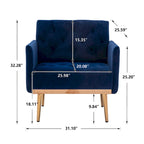 Sillón tapizado de terciopelo, estilo moderno de mediados de siglo, 1 plaza — Varios colores