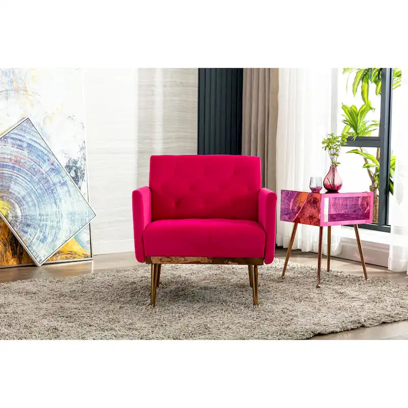 Sillón tapizado de terciopelo, estilo moderno de mediados de siglo, 1 plaza — Varios colores