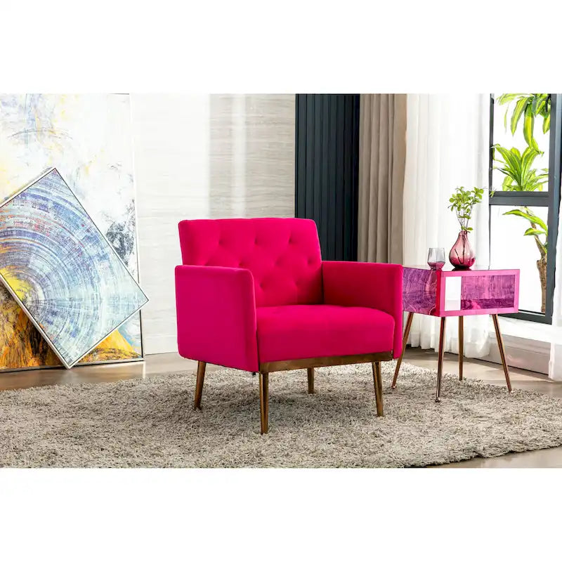 Sillón tapizado de terciopelo, estilo moderno de mediados de siglo, 1 plaza — Varios colores