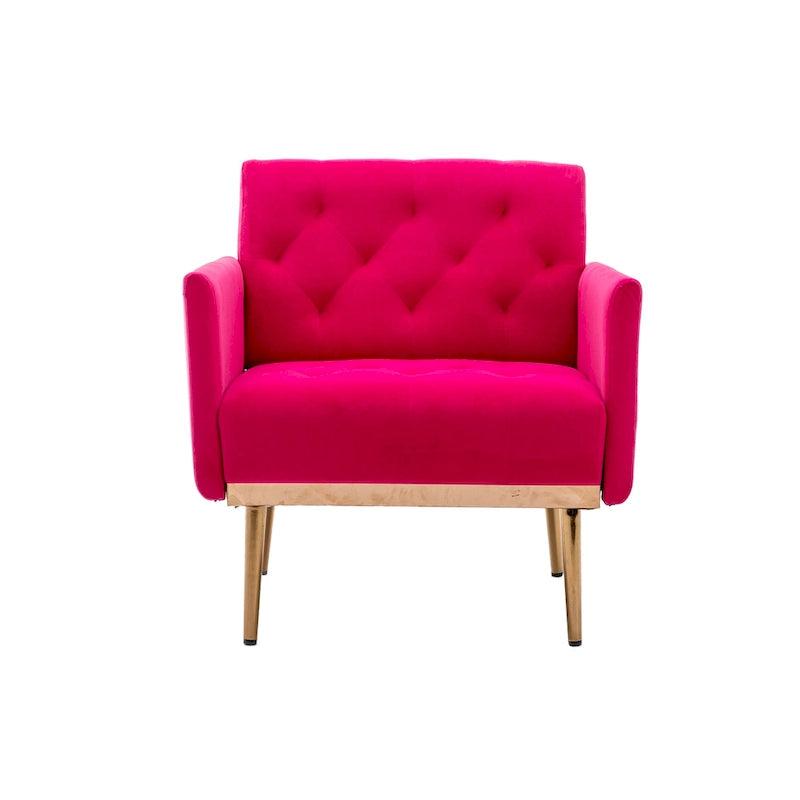 Sillón tapizado de terciopelo, estilo moderno de mediados de siglo, 1 plaza — Varios colores