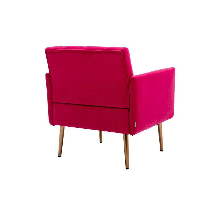 Sillón tapizado de terciopelo, estilo moderno de mediados de siglo, 1 plaza — Varios colores