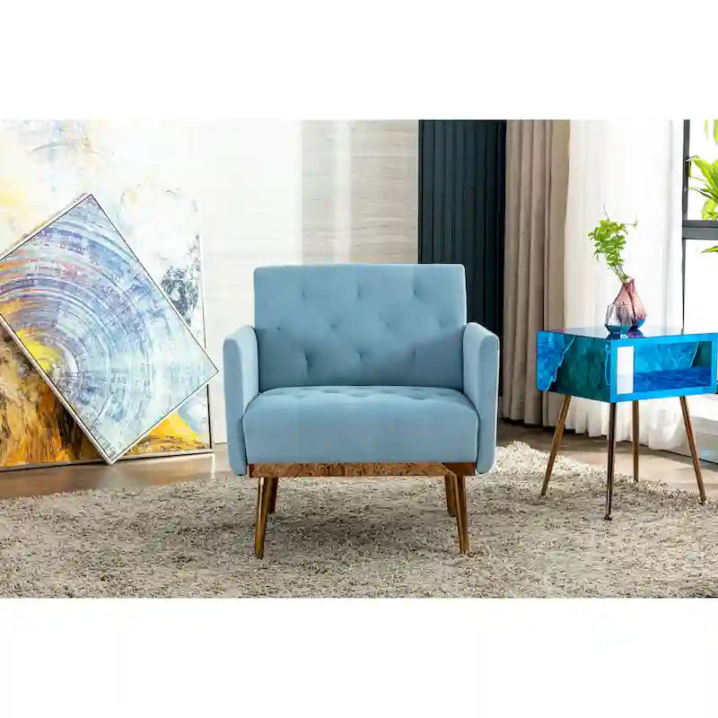 Sillón tapizado de terciopelo, estilo moderno de mediados de siglo, 1 plaza — Varios colores
