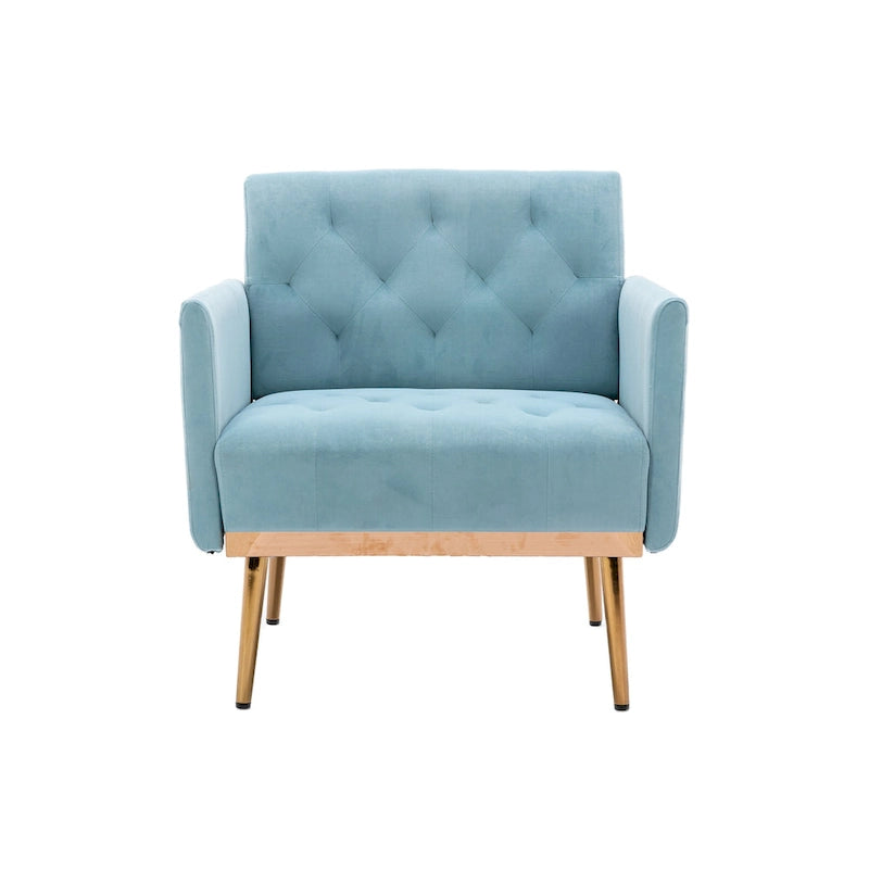 Sillón tapizado de terciopelo, estilo moderno de mediados de siglo, 1 plaza — Varios colores