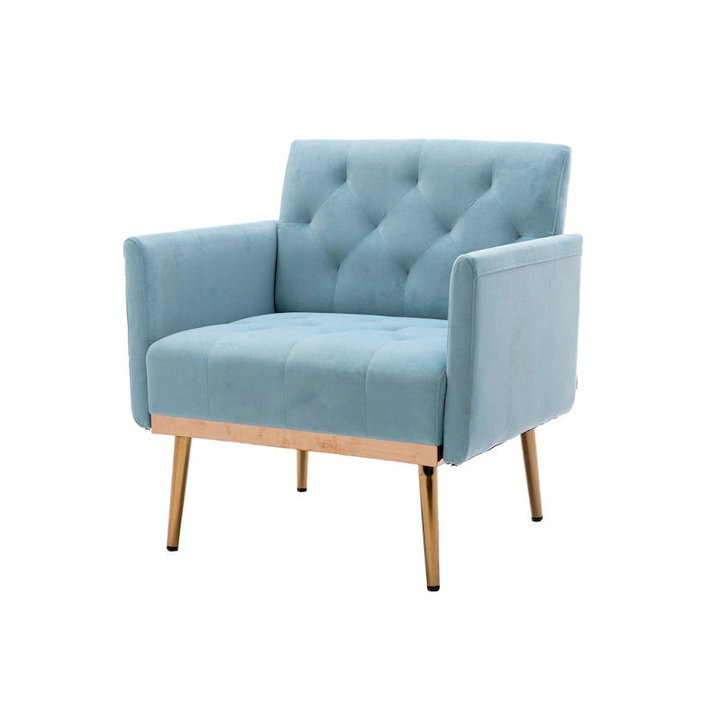 Sillón tapizado de terciopelo, estilo moderno de mediados de siglo, 1 plaza — Varios colores