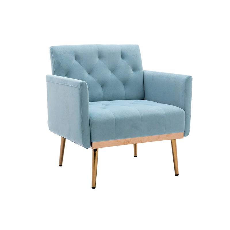 Sillón tapizado de terciopelo, estilo moderno de mediados de siglo, 1 plaza — Varios colores