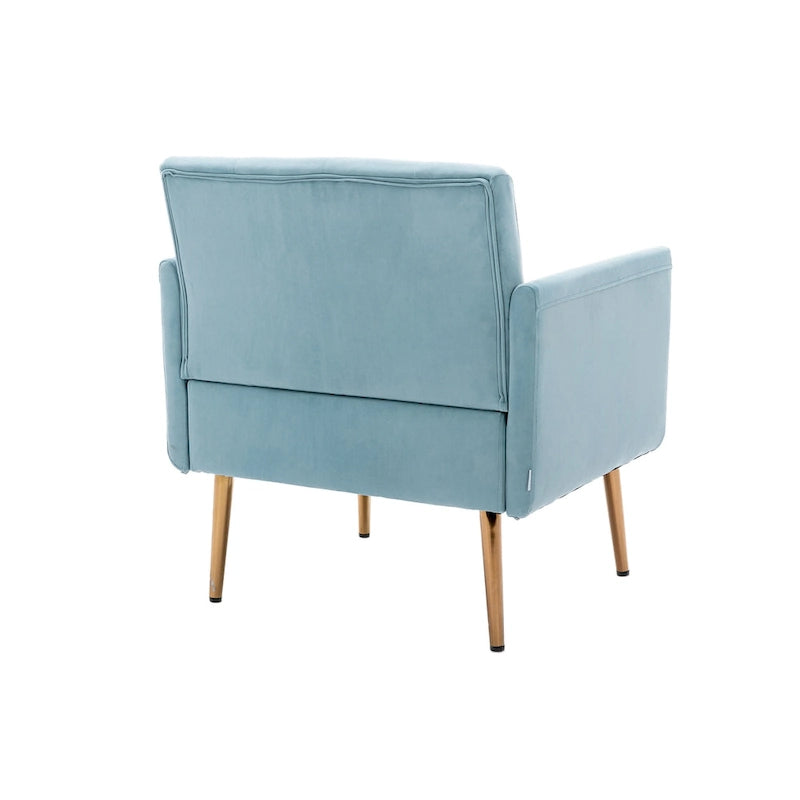 Sillón tapizado de terciopelo, estilo moderno de mediados de siglo, 1 plaza — Varios colores