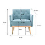 Sillón tapizado de terciopelo, estilo moderno de mediados de siglo, 1 plaza — Varios colores