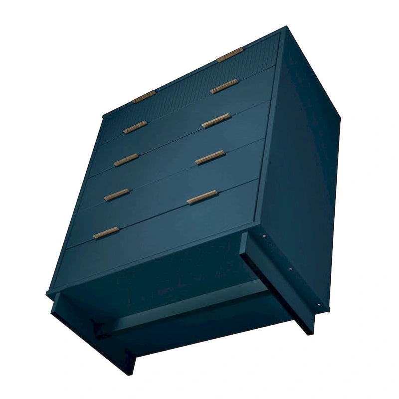 Cómoda alta de 5 cajones verde salvia / gris claro / blanco / azul noche / gris oscuro / negro, estilo moderno
