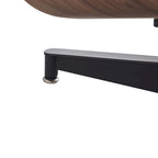 Sillón Lounge de Nogal y Cuero con Otomana — Estilo de Mediados de Siglo, 1 Asiento, Varios Colores
