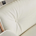 Sillón Lounge de Nogal y Cuero con Otomana — Estilo de Mediados de Siglo, 1 Asiento, Varios Colores