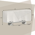Aparador buffet de 4 puertas estriado color crema/marrón — 1 unidad