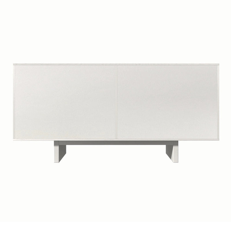 Aparador buffet de 4 puertas estriado color crema/marrón — 1 unidad