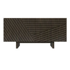 Aparador buffet de 4 puertas estriado color crema/marrón — 1 unidad