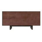 Aparador buffet de 4 puertas estriado color crema/marrón — 1 unidad