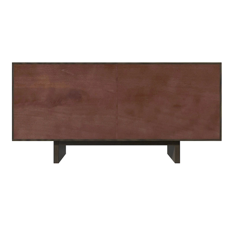 Aparador buffet de 4 puertas estriado color crema/marrón — 1 unidad
