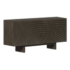 Aparador buffet de 4 puertas estriado color crema/marrón — 1 unidad