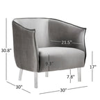 Sillón tapizado en terciopelo con respaldo curvado (negro/dorado/plateado) - Asiento individual