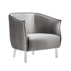 Sillón tapizado en terciopelo con respaldo curvado (negro/dorado/plateado) - Asiento individual