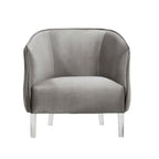 Sillón tapizado en terciopelo con respaldo curvado (negro/dorado/plateado) - Asiento individual
