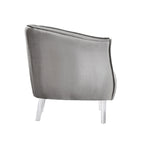 Sillón tapizado en terciopelo con respaldo curvado (negro/dorado/plateado) - Asiento individual
