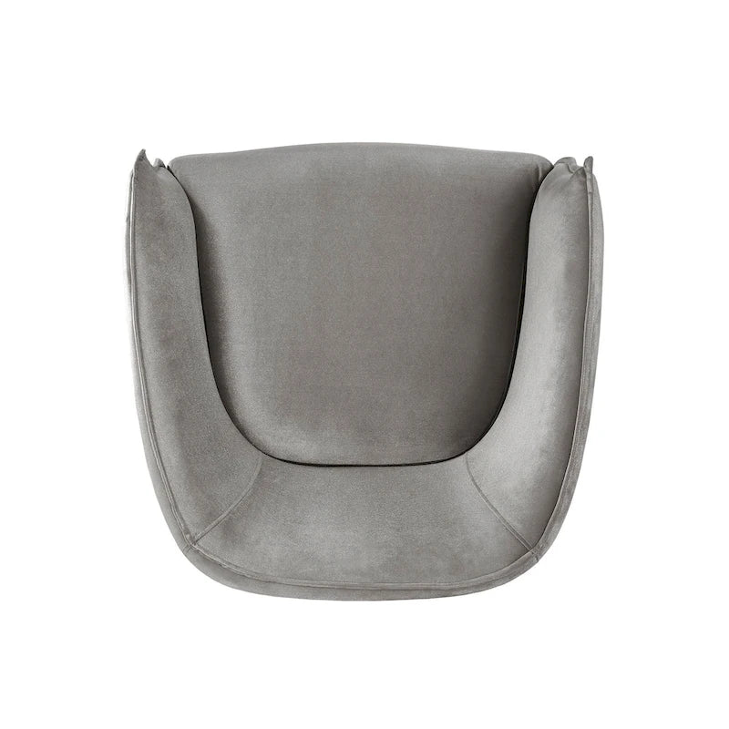 Sillón tapizado en terciopelo con respaldo curvado (negro/dorado/plateado) - Asiento individual