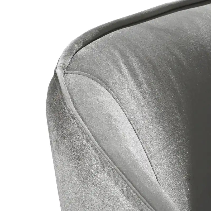 Sillón tapizado en terciopelo con respaldo curvado (negro/dorado/plateado) - Asiento individual