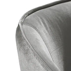 Sillón tapizado en terciopelo con respaldo curvado (negro/dorado/plateado) - Asiento individual