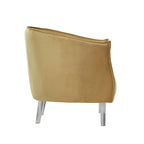Sillón tapizado en terciopelo con respaldo curvado (negro/dorado/plateado) - Asiento individual