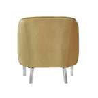 Sillón tapizado en terciopelo con respaldo curvado (negro/dorado/plateado) - Asiento individual
