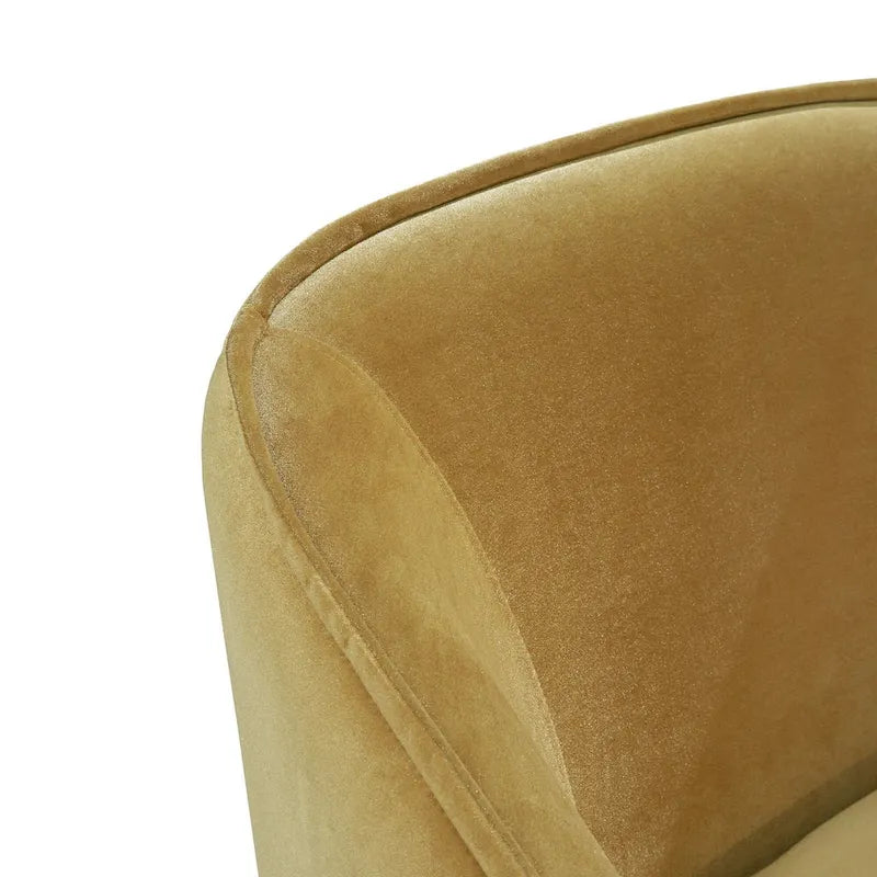 Sillón tapizado en terciopelo con respaldo curvado (negro/dorado/plateado) - Asiento individual