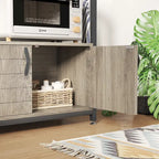 Estantería de panadero rústica marrón/gris con altura ajustable y gabinete de doble puerta - Montaje para 1 persona