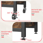 Estantería de panadero rústica marrón/gris con altura ajustable y gabinete de doble puerta - Montaje para 1 persona