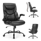 Silla de oficina de respaldo alto de piel sintética blanca/negra/marrón, 1 persona