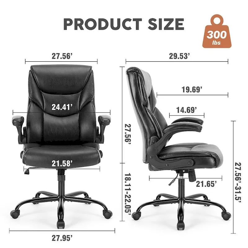 Silla de oficina de respaldo alto de piel sintética blanca/negra/marrón, 1 persona