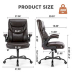 Silla de oficina de respaldo alto de piel sintética blanca/negra/marrón, 1 persona