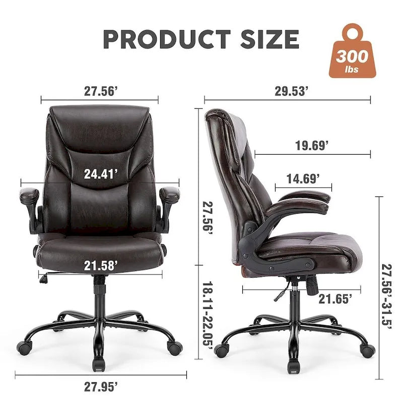 Silla de oficina de respaldo alto de piel sintética blanca/negra/marrón, 1 persona
