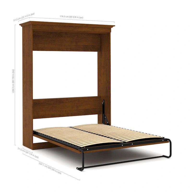 Cama Murphy Queen de 178 cm blanca/marrón Toscana – Capacidad para 2 personas