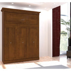 Cama Murphy Queen de 178 cm blanca/marrón Toscana – Capacidad para 2 personas