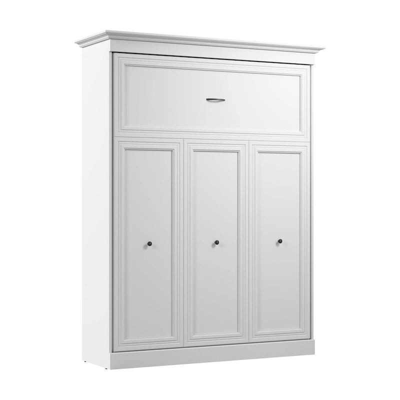 Cama Murphy Queen de 178 cm blanca/marrón Toscana – Capacidad para 2 personas