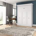 Cama Murphy Queen de 178 cm blanca/marrón Toscana – Capacidad para 2 personas