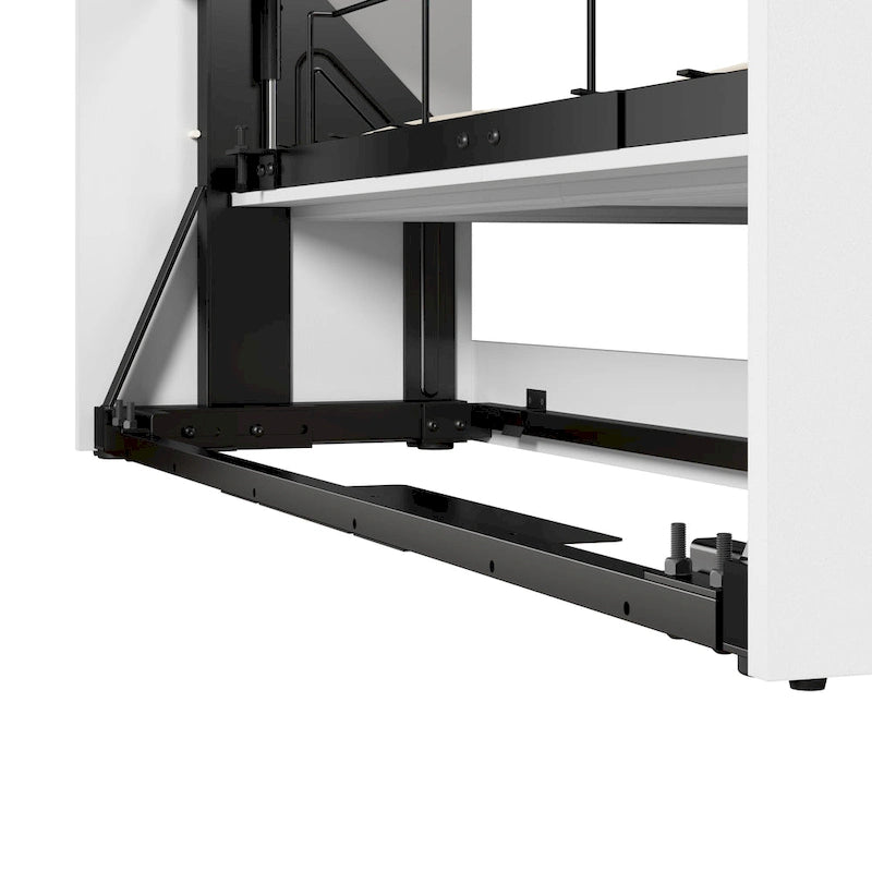 Cama Murphy Queen de 178 cm blanca/marrón Toscana – Capacidad para 2 personas