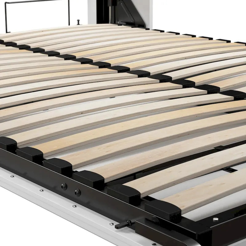 Cama Murphy Queen de 178 cm blanca/marrón Toscana – Capacidad para 2 personas