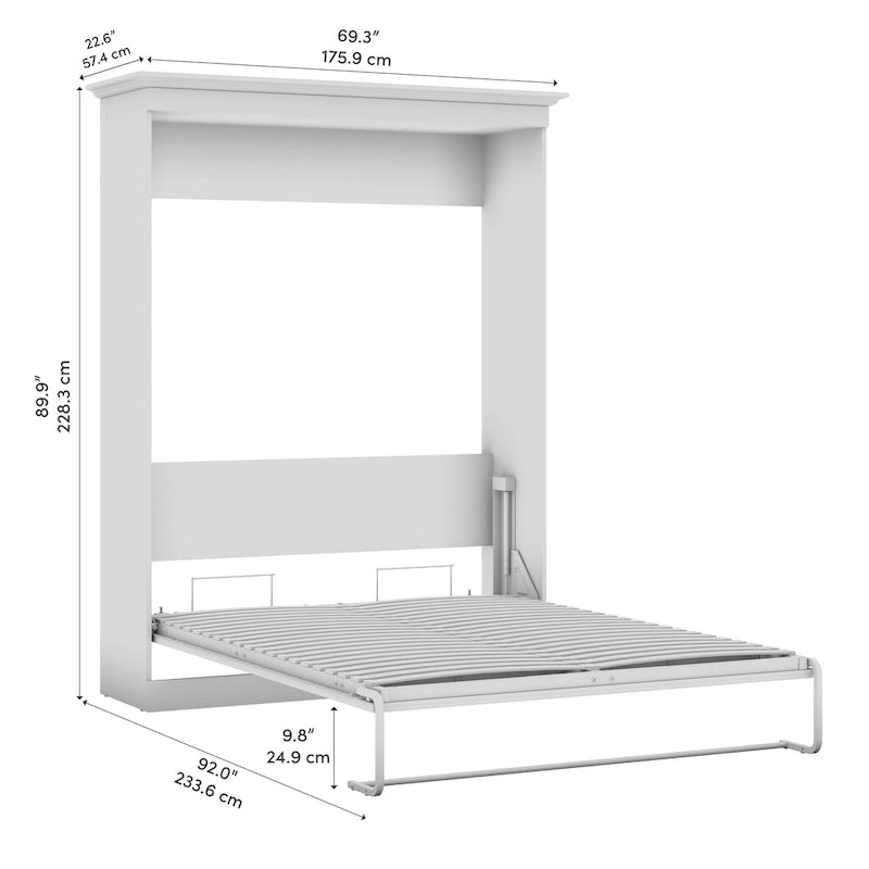 Cama Murphy Queen de 178 cm blanca/marrón Toscana – Capacidad para 2 personas
