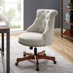 Silla de oficina giratoria natural, individual – Tapizada en tela