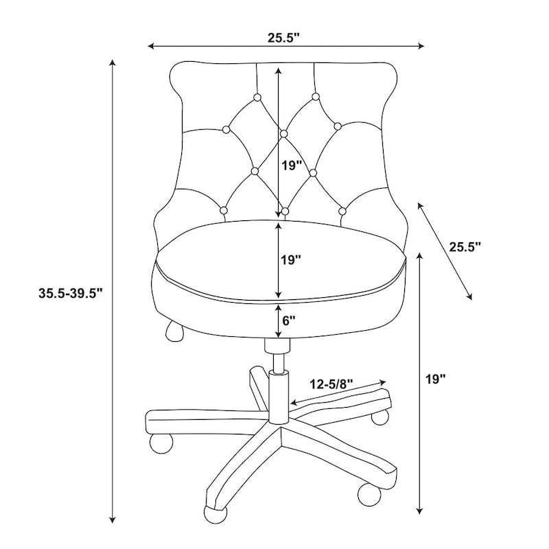 Silla de oficina giratoria natural, individual – Tapizada en tela