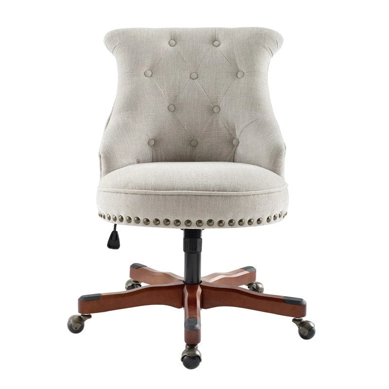 Silla de oficina giratoria natural, individual – Tapizada en tela