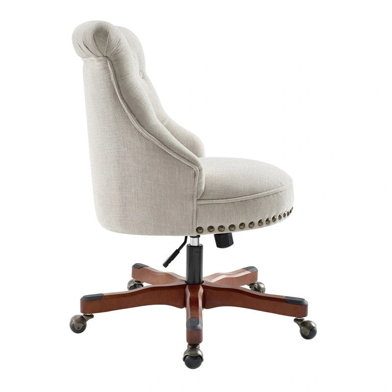 Silla de oficina giratoria natural, individual – Tapizada en tela